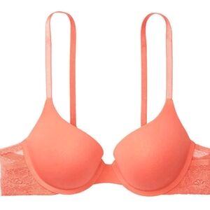 Victoria's secret t shirt lightly lined lace sides demi push up bra size 36C